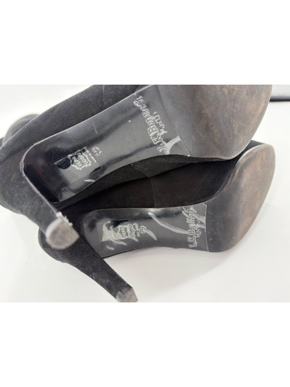 L.K. Bennett Belle Black Suede Womens Knee-High Stiletto Heel Boots Womens 7 - Picture 7 of 9